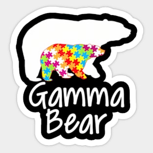 Gamma Autism Awareness Bear Rainbow Puzzle Ribbon Day Sticker